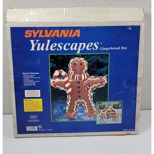 Vintage‎ Sylvania Yulescapes Gingerbread Boy Outdoor Xmas Decor Lights Tested